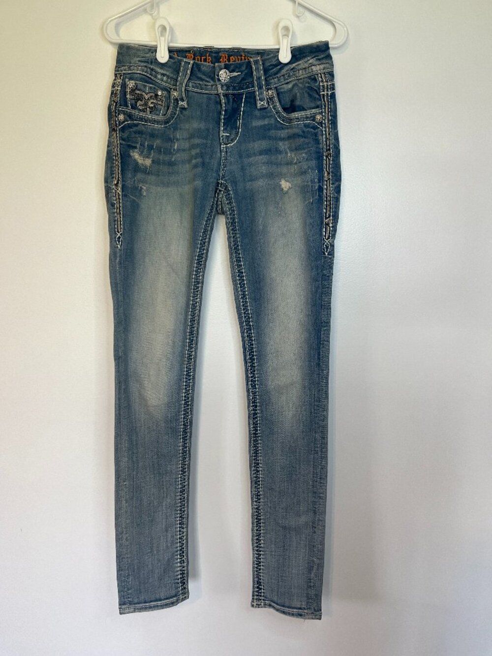 Rock Revival Jeilay Medium Wash Distressed Skinny Jeans